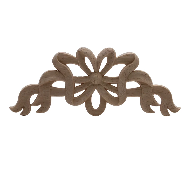 Onlay Wood Mouldings Wood Applique Carved Unpainted Leaves Flower Rubber Corner Furniture ornament crafts,wooden figurine crafts,glass fruit pendants