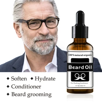 

Men Natural Organic Beard Growth Oil Beard Kit Wax Balm Moustache Oil Leave-In Conditione Hair Growth Nourishing Beard Care 30ml