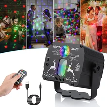 Lámpara LED de proyección láser para escenario, luz ambiental multiusos con Control de voz, fuente de alimentación USB, para hogar, Bar, bodas, vacaciones y fiesta