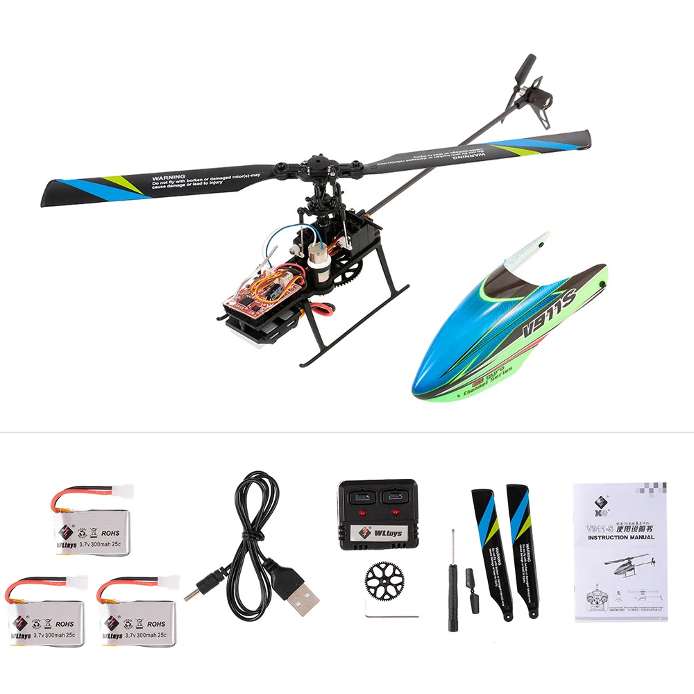 WLtoys V911S RC вертолет 4CH 6G 6 Aixs Gyro один Propelller Non aileron игрушки RTF для мальчиков Детский