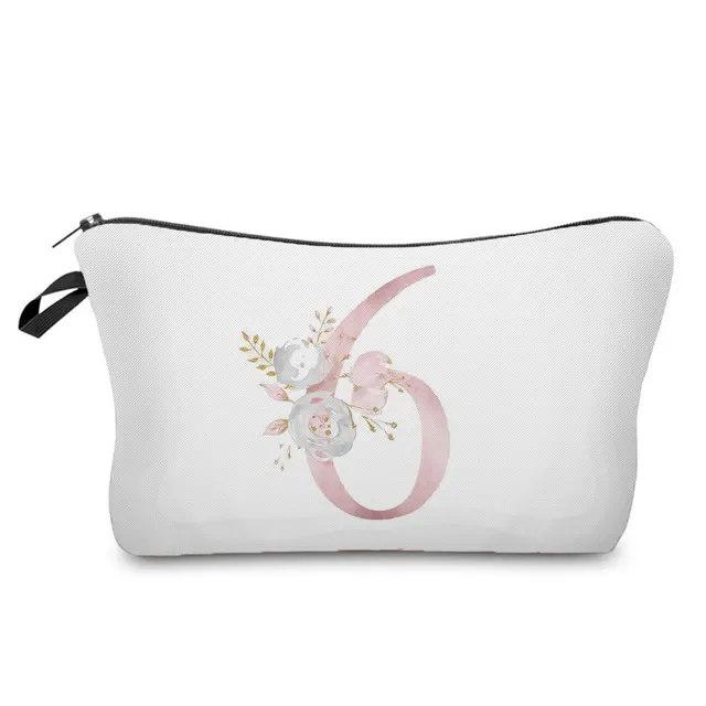 Flowers Alphabet Printed Cosmetic Bags  Bridal Party Make Up Bags Pouch Necessaries Lady Tote Bride Bridesmaid Proposal Gift hz2393