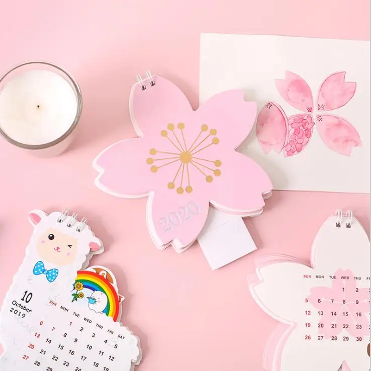 07~,12 Kawaii Единорог календарь кошка лазер мини настольный календарь Памятка планировщик ежедневный календарный план день рождения канцелярские принадлежности
