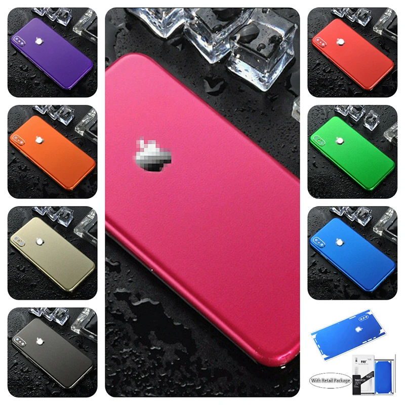 Ледяная поверхность для iPhone 7 8 X XS XR задняя пленка Тонкая Защитная пленка для экрана защитные наклейки крышка Цветная Клейкая задняя декоративная пленка