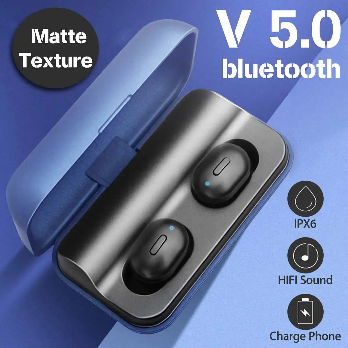 

TWS bluetooth 5.0 Earphones Headset 3D Stereo Wireless Earbuds Handsfree Waterproof Sport With Mic 2600mAh Power Bank