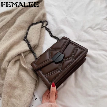 

Retro Lock Brand Crossbody Bags For Women 2019 Chains Luxury Handbags Designer Rivet Flap Shoulder Messenger Bags Bolsa Feminina