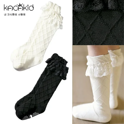 

Spring And Summer Girls Socks Lace Lace Socks Breathable BABY'S Socks Mesh Tube Socks Anti-slip Princess Socks
