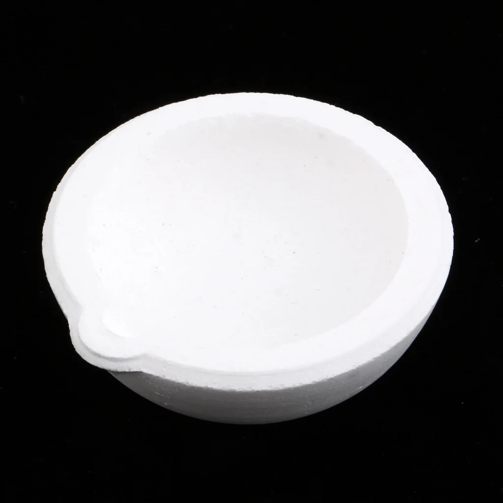 100g High Temperature Quartz Silica Melting Crucible Dish Bowl Pot Casting for Gold Silver Metal - White
