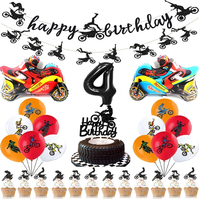 Bicicleta Da Sujeira Festa Suprimentos Motocross Bolo Toppers Motocicleta  Temático Feliz Aniversário Bolo Decorações Para O Aniversário Do Homem Ou  Do Menino - AliExpress