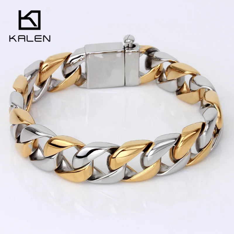 Для мужчин 23 см звено цепи Браслеты высокое качество Нержавеющая сталь египетского золотые Цвет браслеты из нержавеющей стали, ювелирные изделия, ювелирные изделия, прямые поставки из Китая
