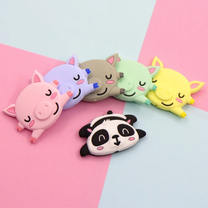 kwd 10pcs Baby Pacifier toy bear koala cartoon rodent silicone pacifier pendant cute pig Necklace accessories baby chew toy