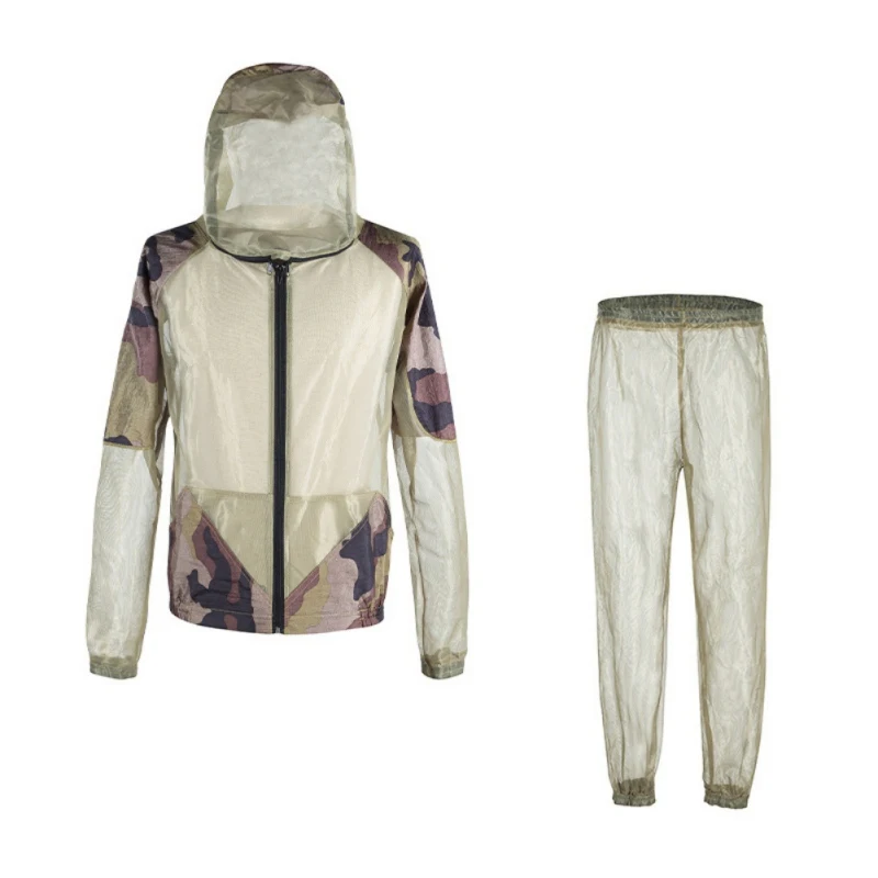 Outdoor Wild Fishing Anti-mosquito Bite Suit Quick-Drying Protective Suits Jacket And Pants And Gloves Set Camping Hiking