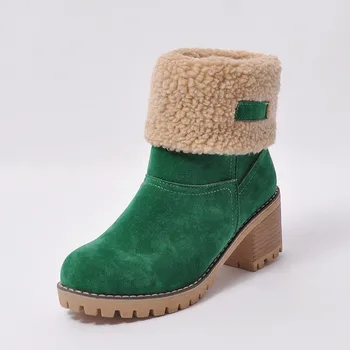 

Winter New Women Snow boots Ladies Flock Plush platform Martinas Boots Short Bootie Slip-On Warm Cotton Boots Ankle boots 34-44