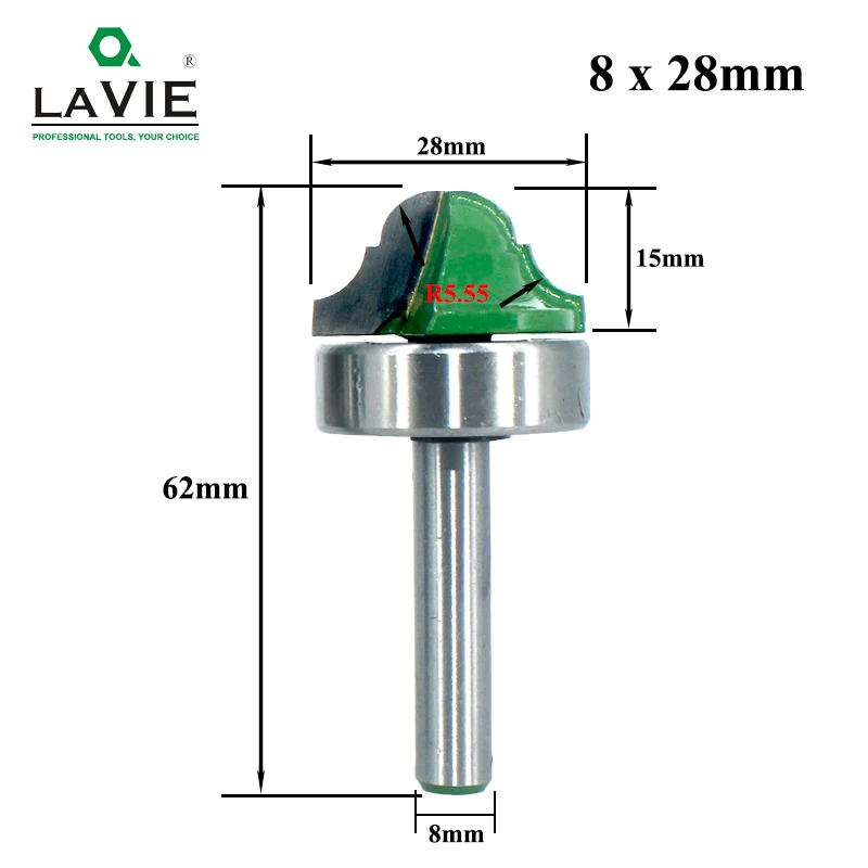 8x28mm LAVIE 1 шт. 8 мм хвостовик подшипника хвостовик двойной Римский Ogee фреза для отделки кромки бит фреза для дерева деревянная линия нож зубочистка MC02100 - Длина режущей кромки: 8x28mm