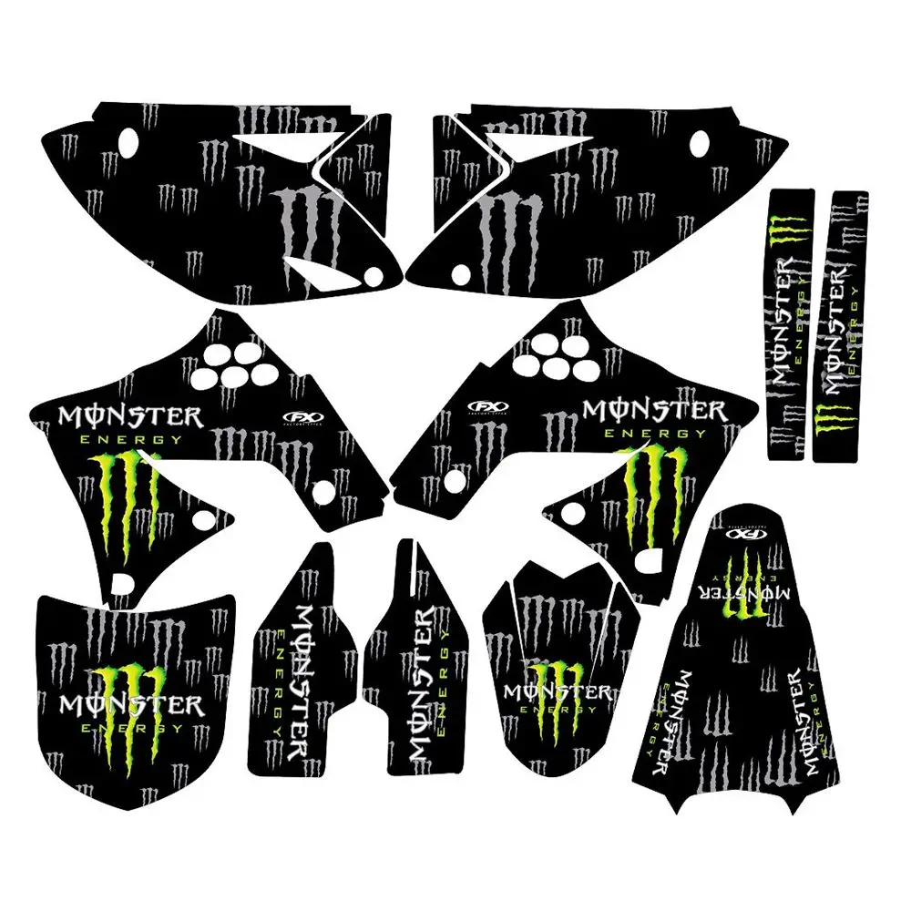 

New Ghost Claw Full Graphics Decals Stickers Custom Number Name 3M Bright Matte Stickers Waterproof For Kawasaki KXF250