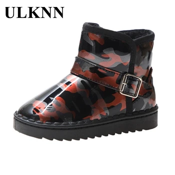 

ULKNN Plus Girls Snow Boots Casual Waterproof Round Toe Shoes 2020 New for Children's Winter Kids Warm Non-slip Boys Fashion