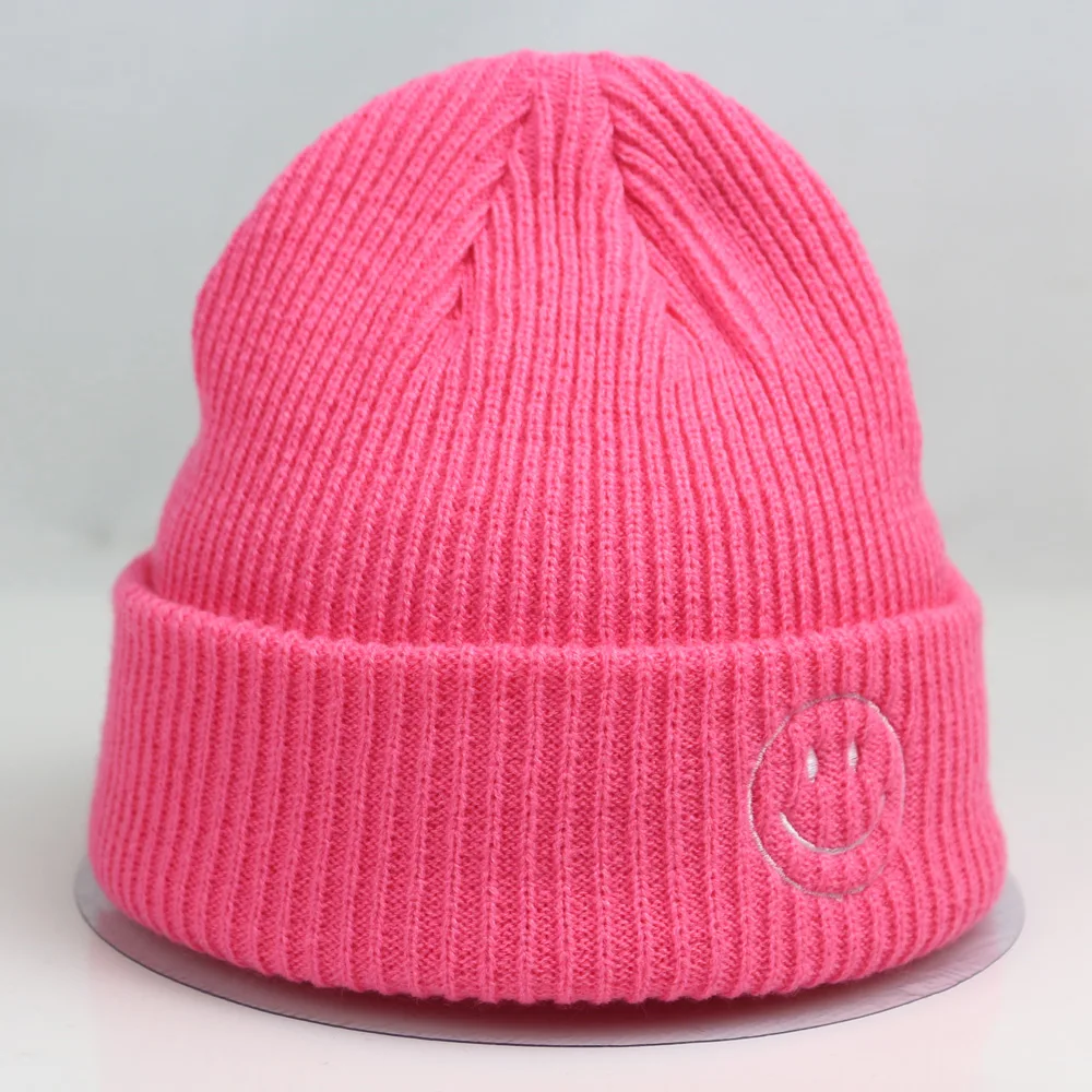 Knit Beanie Short Ribbed Cuff Hat 