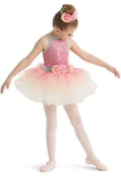 

sequin ballet tutu dance dress for kids flower girls dance costumes stage wear performance gymnastics leotard ballet tulle mesh