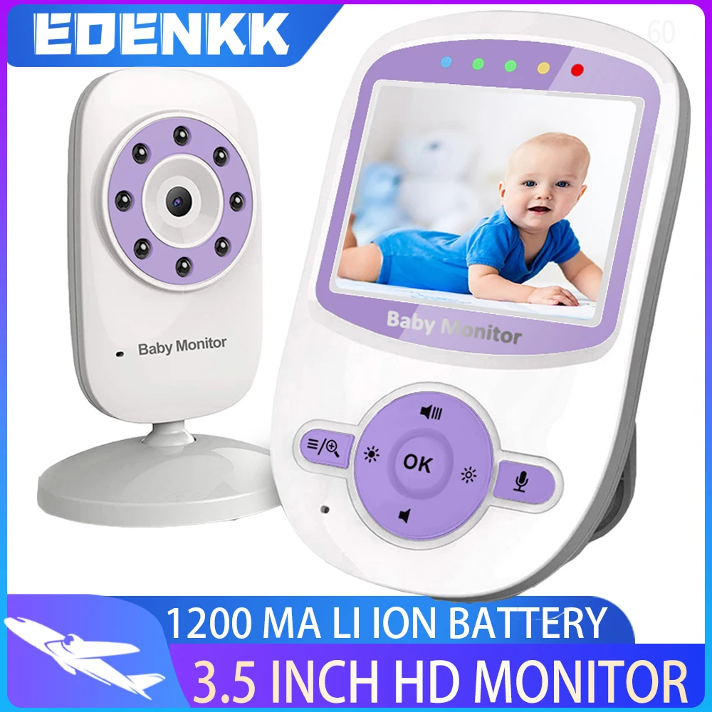 

Video Baby Monitor with Camera and Audio, Remote, Room Temperature, Infrared Night Vision, Two-Way Talk,Lullaby, ECO Long Batte