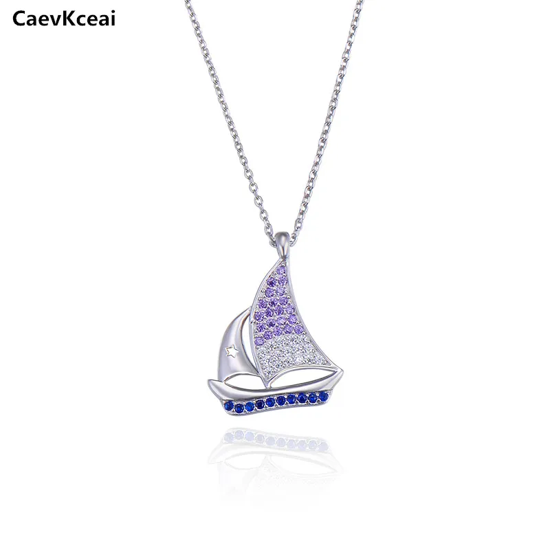 CaevKceai 100% бусины из стерлингового серебра 925 шарм лодка корабль якорь подвеска