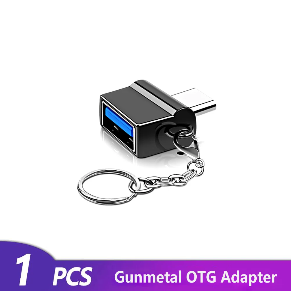 Gunmetal Type C Plug FONKEN type C OTG адаптер USB к type-c конвертер для мобильного телефона планшета Портативный USB C 2,0 разъем для зарядки данных дисковый разъем - Цвет: Gunmetal Type C Plug