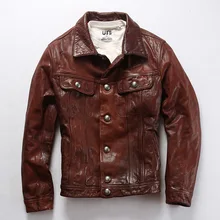 Новинка, мужская повседневная куртка из натуральной кожи, однобортное зимнее пальто из натуральной овчины,, M-XXXXL