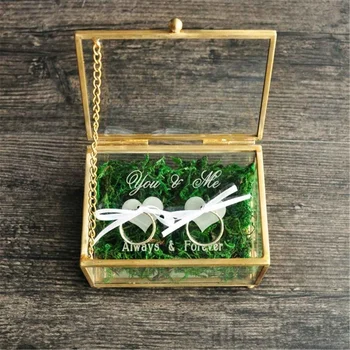 

Personalized Geometric Jewelry Box Ring Bearer Pillow Rustic Wedding Ring Holder Box Proposal Engagement Gift Wedding Favors