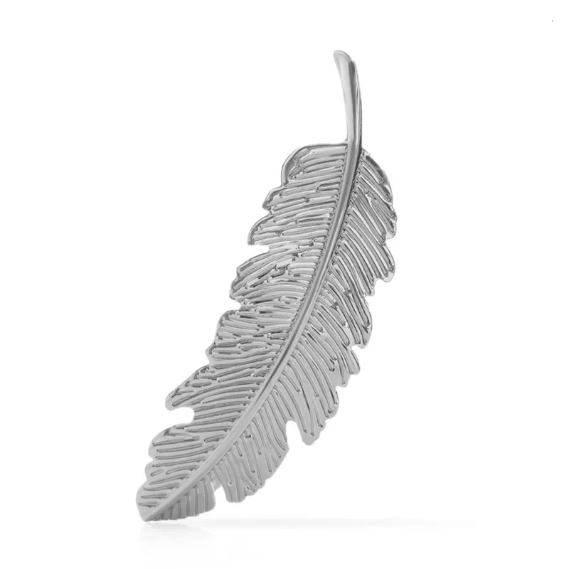 Vintage Fashion Leaf Feather Hair Clip Hairpin For Women Girl Hair Accessories Barrette Hair Ornament Party Decoration Headwear - Окраска металла: Silver