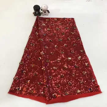 

Madison African Lace Fabric With Sequins 2020 Latest Fabric High Quality Tulle Sequins Lace Fabric Dress