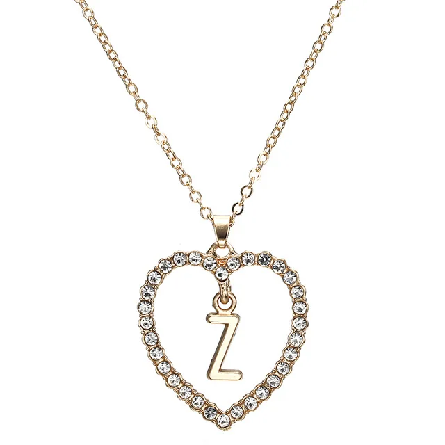 Модное ожерелье в форме сердца с надписью Pandent для женщин, Летний стиль, цепочка с кристаллами, модные серьги-гвоздики - Окраска металла: Z