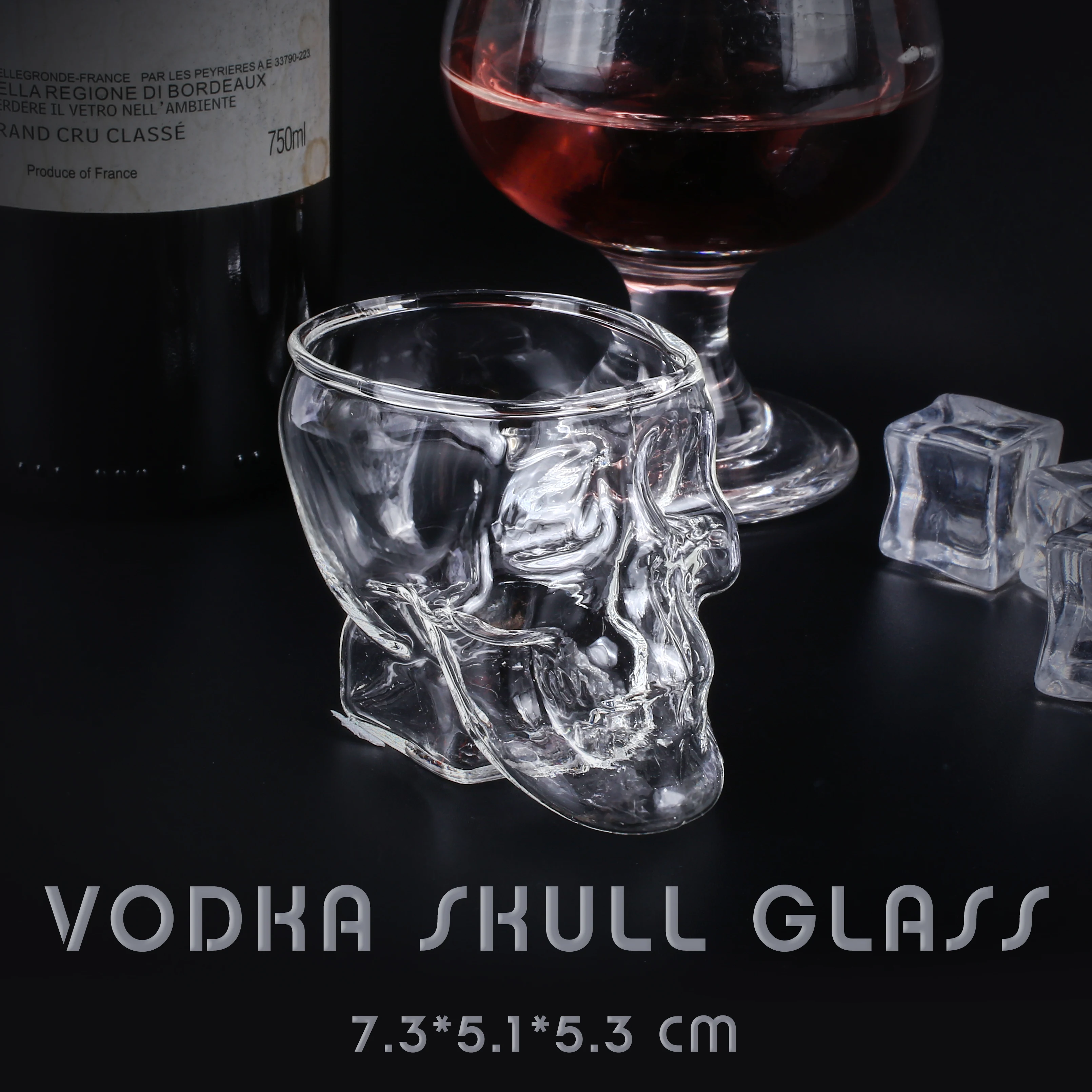 Bones Warrior Skull Designed High Wine Beer Glass Goblet Cup Barware Drinkware