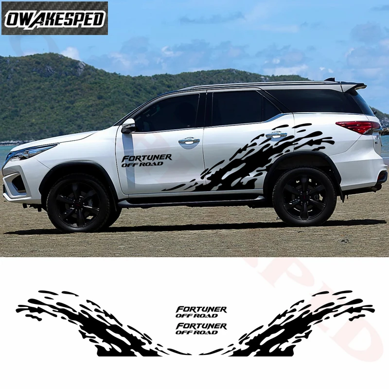 1setSplashGraphicsStickersForToyotaFortunerCarBothSideBody