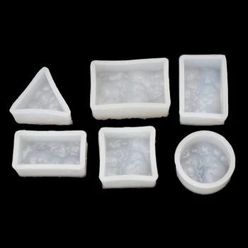 

6Pcs Silicone Resin Water Wave Pendant Mold Casting Mould Jewelry Making DIY 634D