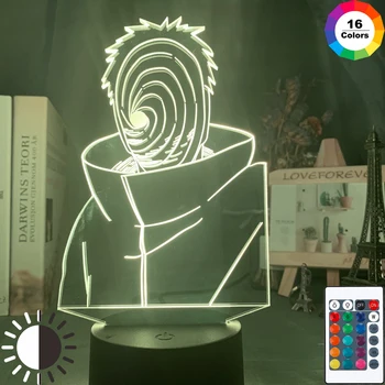 

Led Night Light Obito Uchiha In Mask Figure for Boys Kids Bedroom Decoration Color Changing Nightlight 3d Lamp Naruto Gifts