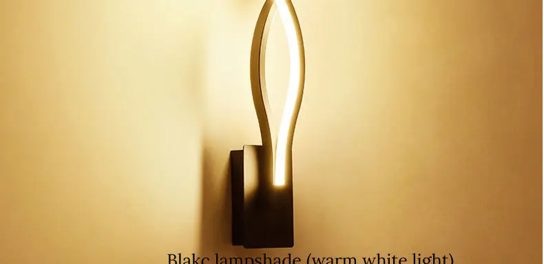 Стена в современном минималистическом стиле лампы Гостиная Спальня прикроватной тумбочке 16 W AC96V-260V светодиодный бра черный белый лампа