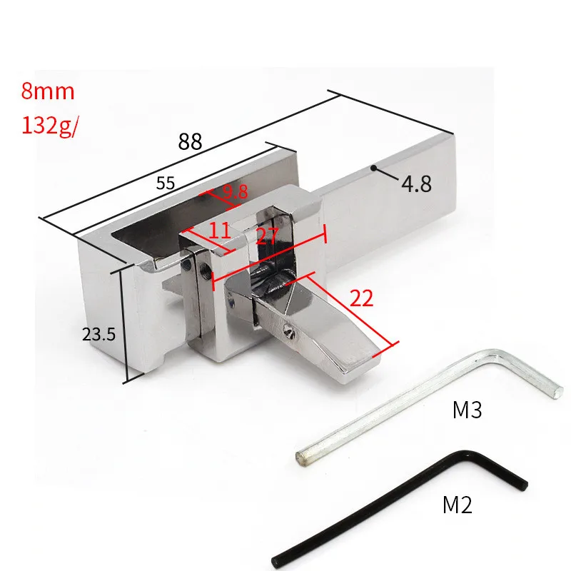 Bathroom Glass Door Lock Latch Lock U-Shaped Glass Door Shower Room Sliding Gate Limiting Device Latch Catch