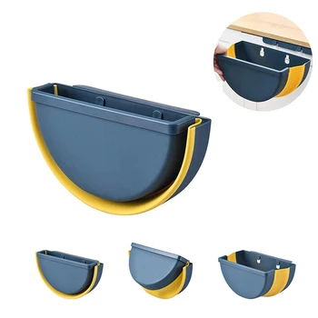 

Waste Bin Hanging Trash Can Bin Cabinet Door Toilet Waste Storage Wall Mounted Folding Bathroom Cute Home Baskets Cleaning Tool