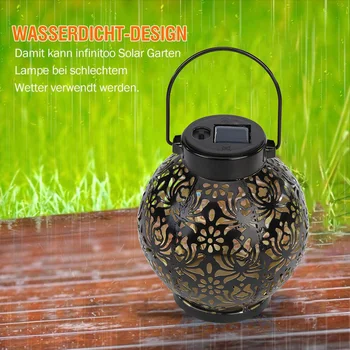 

Retro Solar LED Lamp Lantern Landscape Light Outdoor Iron Hanging Garden Decor Solar Power LED Waterproof Easy Installation