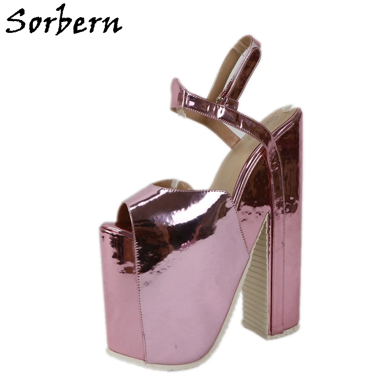 Sorbern Metallic Pink Sandals Women 