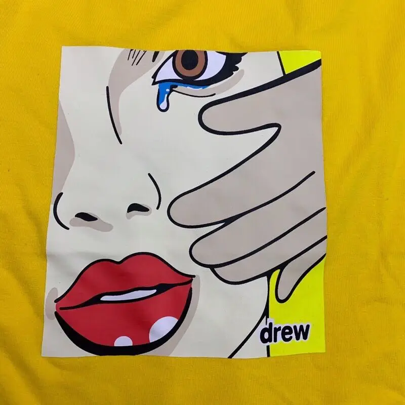 Drew Футболка мужская хип-хоп и женская парная футболка с коротким рукавом однотонный пуловер с круглым вырезом уличная футболка