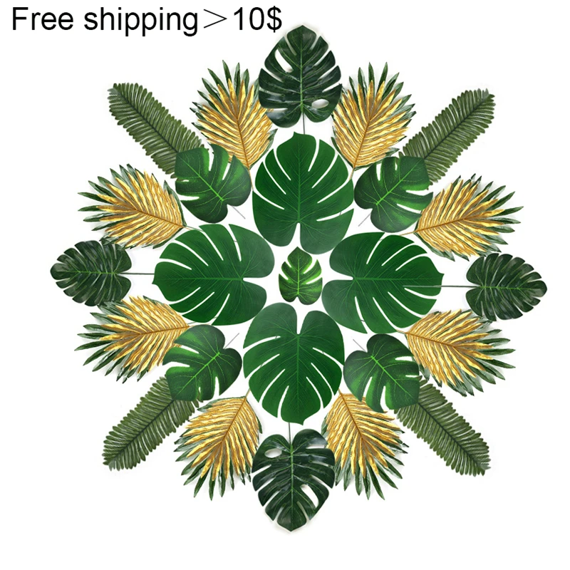 

Artificial Monstera Plants Plastic Tropical Palm Tree Leaves Home Garden Decoration Accessories Photography Decorative Leaves