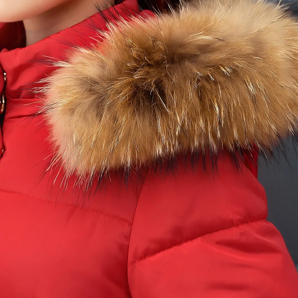 Женское зимнее теплое пальто, куртка, толстая верхняя одежда, воротник для волос, на молнии, элегантное однотонное пальто, тонкая хлопковая стеганая куртка, Женская#916