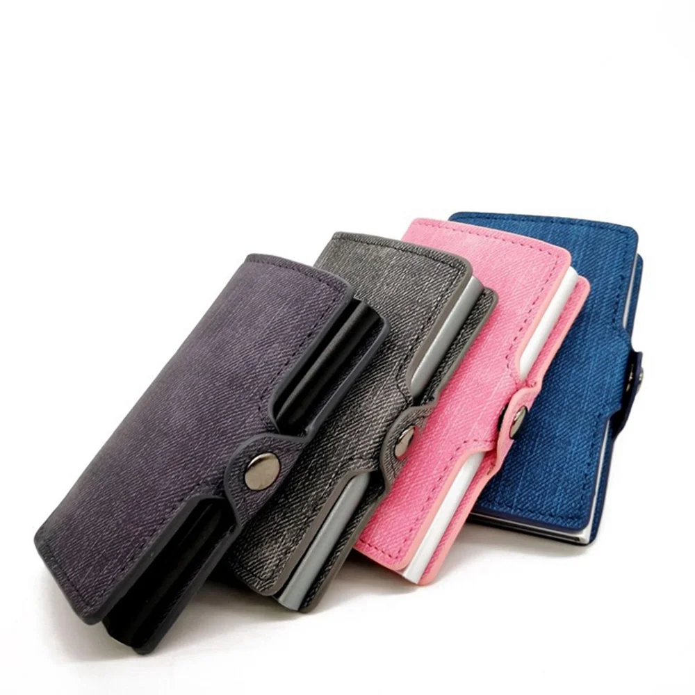 

1 Piece Pu Leather Aluminum Card Wallet Credit Card Holder With RFID Blocking Card Case For Men And Women PU Leather Card Holder