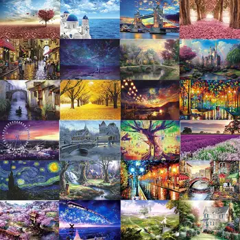 Puzzles 1000 Pieces Paper Assembling Picture Landscape Jigsaw Puzzles Toys for Adults Children Games Educational Toys 1