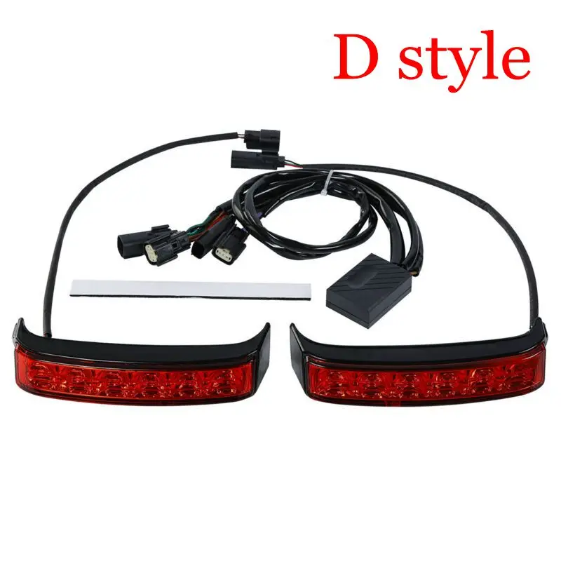 D style Saddlebag светодиодный фонарь для торможения Лампа сигнала поворота для Harley Ultra Limited Low Road Electra Street Glide FLHTK FLHTKL 14-19 - Цвет: D style