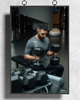 

Fitness Bodybuilding Man Strong Muscles Exhibition Healthy Body 28 Wall Sticker Silk Fabric Poster Art Indoor Decor Bright