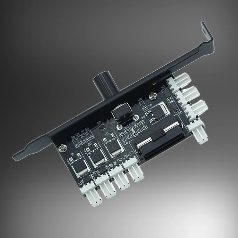

PC 8 Channels fan hub Cooling Fan Speed Controller for CPU Case HDD VGA PWM Fan w/ PCI Bracket Power by 12V 3pin/4pin Cooler fan