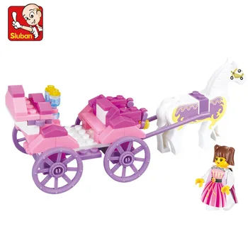 

Girl Princess Carriage Building Block City Friend Travel Pink Royal Vehicle Bricks Model Action Figures Child Enlightenment Toys
