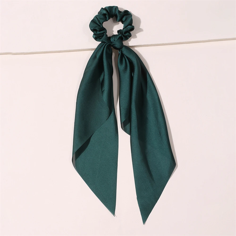 flower hair clips New Fashion Print Bow Scrunchies Hair Ribbon For Women Elastic Hair Band Girls Horsetail Hair Ties Hair Accessories small hair clips Hair Accessories