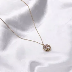 2022 New Fashion Women Ins Colorful Natural Shell Coin Pendant Necklace Women Sexy Party Stainless Steel Sweater Chain Necklace