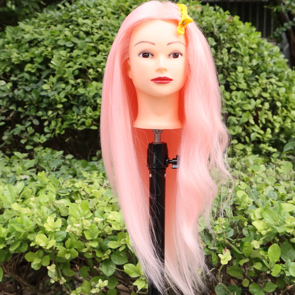 Female Mannequin Training Head And Stand For Hairdressers Hairstyles 85% Human Hair Training Head For Braid Hairdressing Head